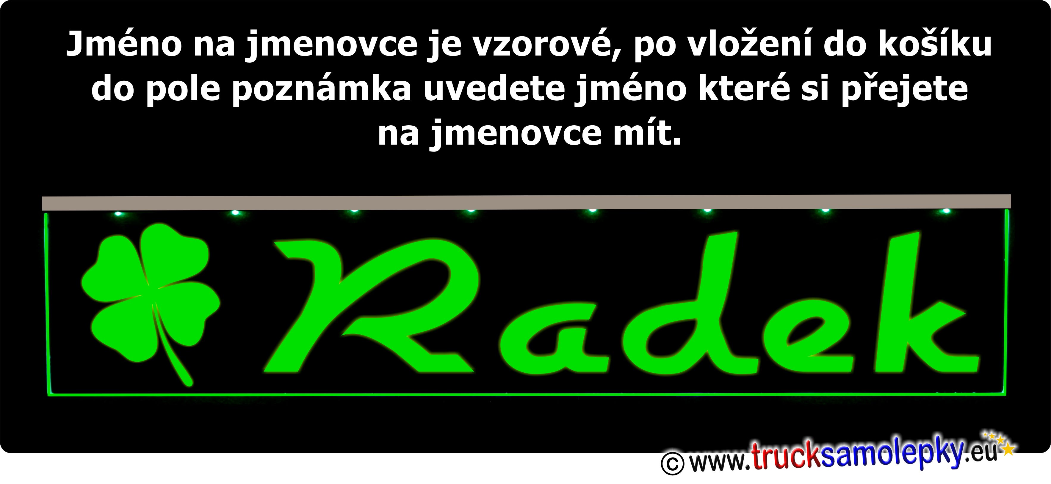 Světelná LED tabulka jmenovka ČTYŘLÍSTEK