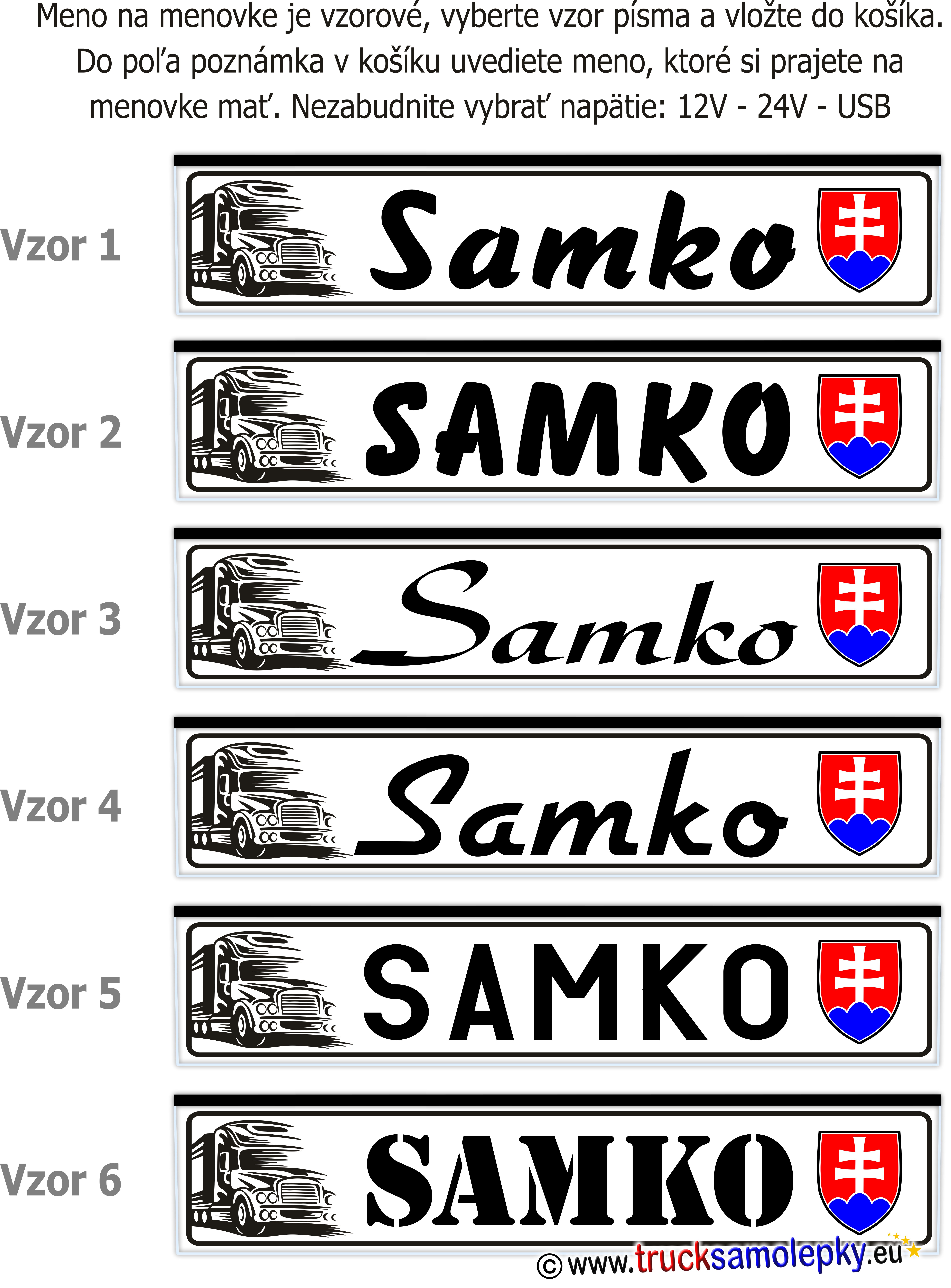 Svetelná ŠPZ menovka SK 06