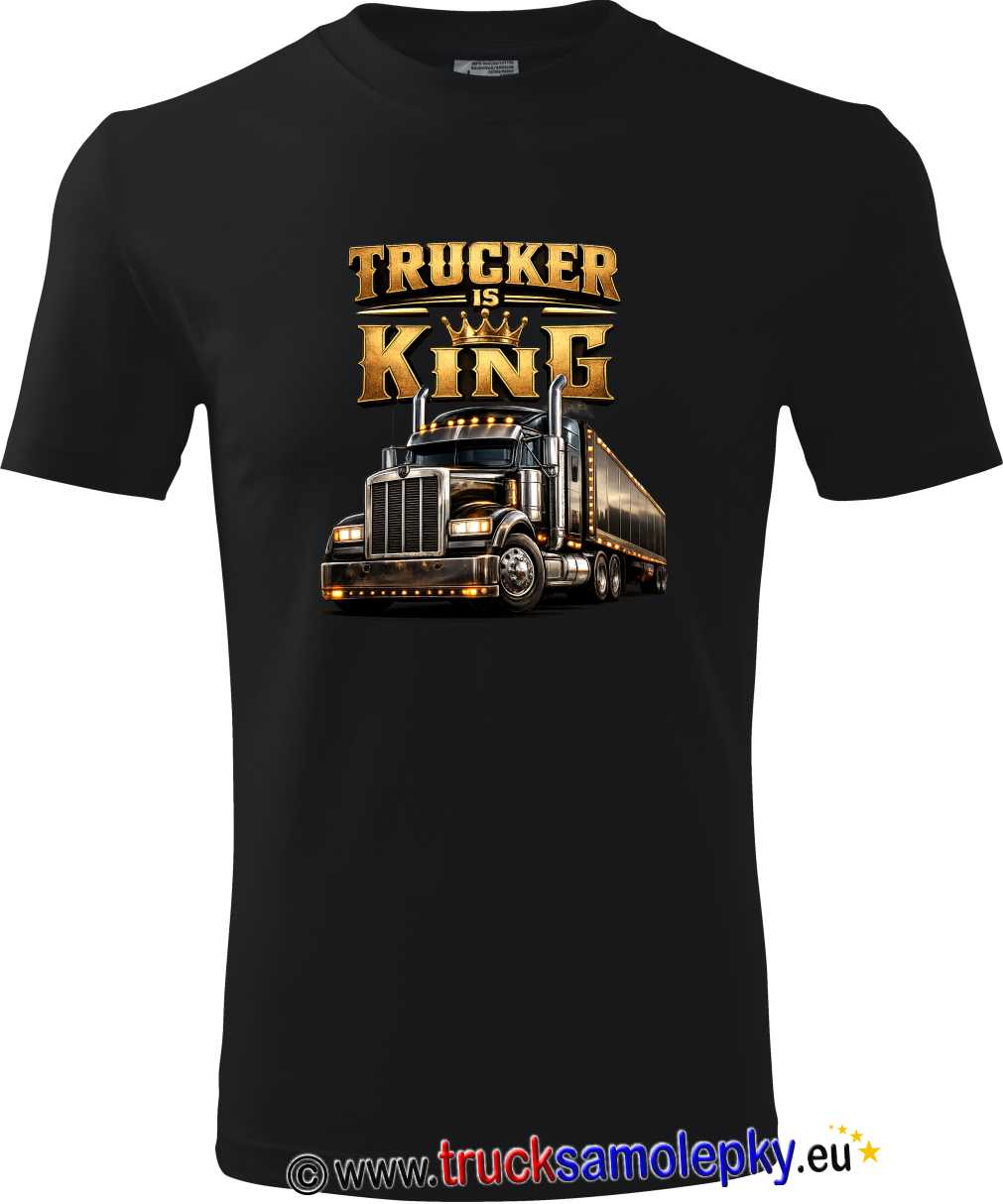 Truck tričko Trucker is king černé