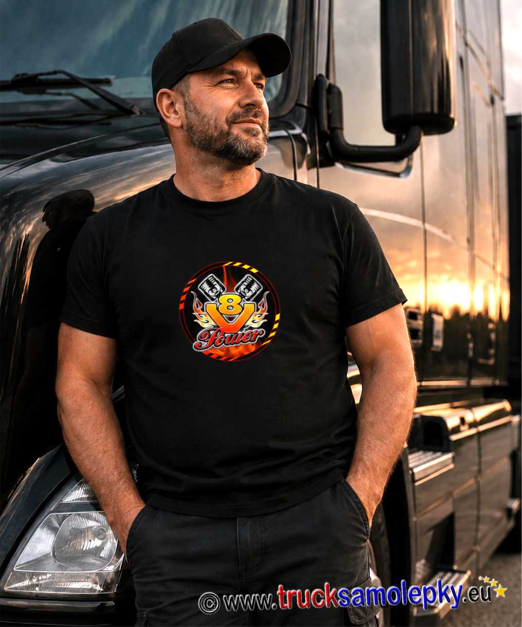 Truck tričko V8 Power černé