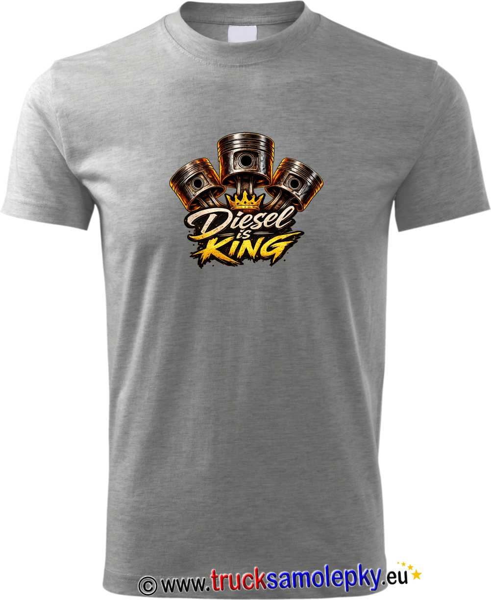 Truck tričko Diesel is king v barvě šedé