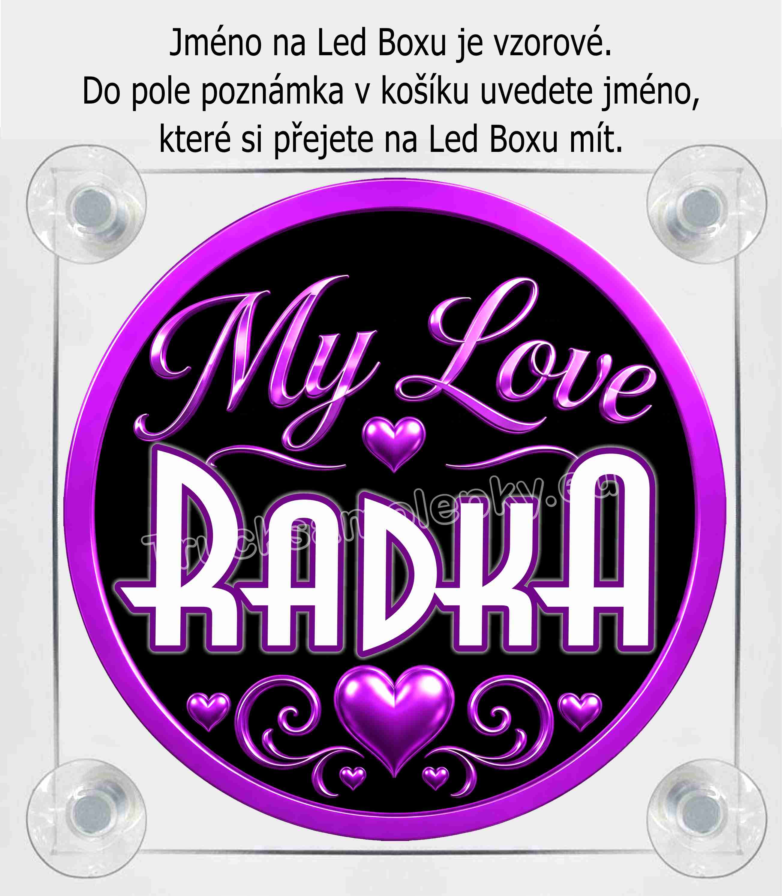 Světelný LED Box  se jménem 3