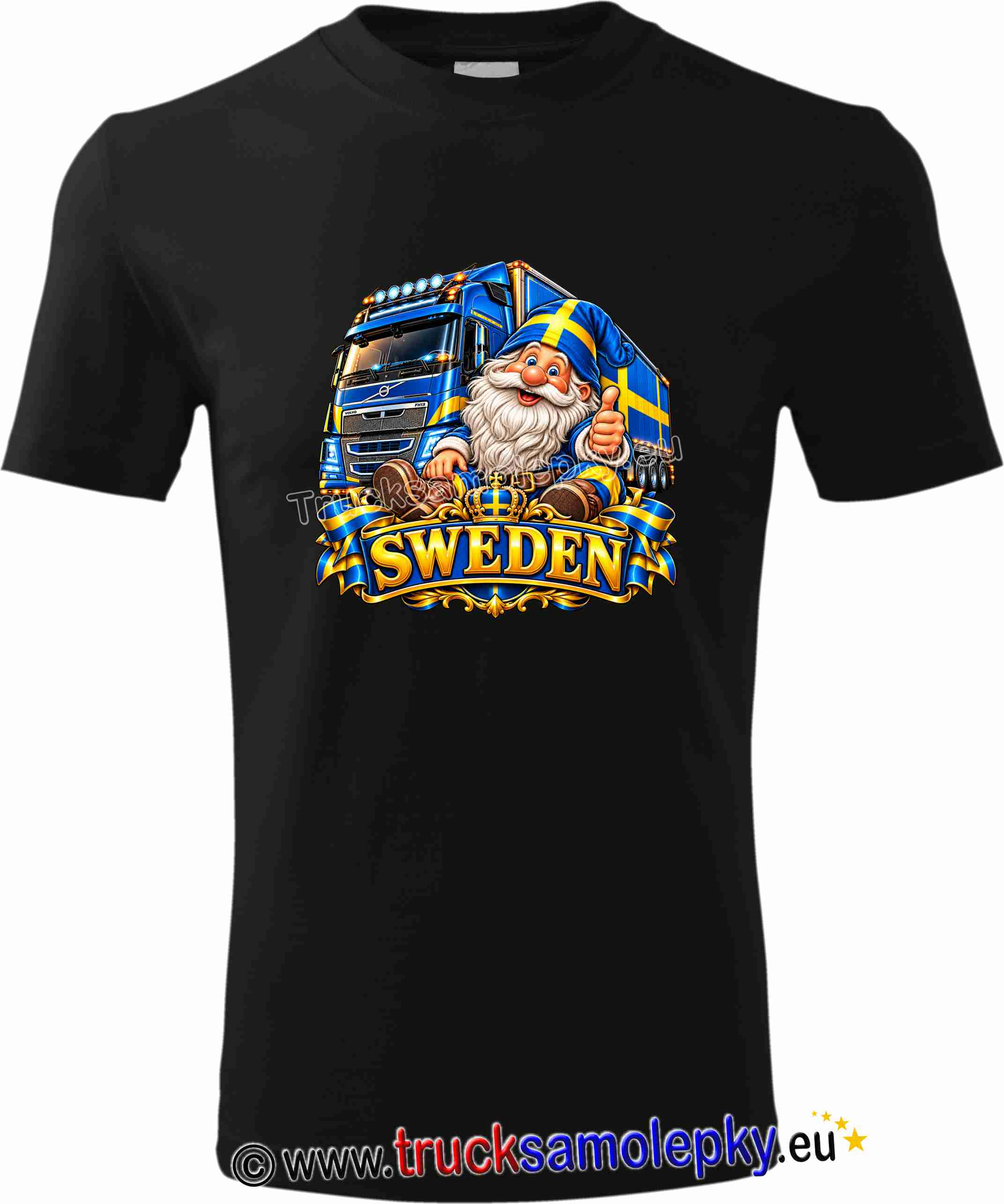Truck tričko SWEDEN v barvě černé